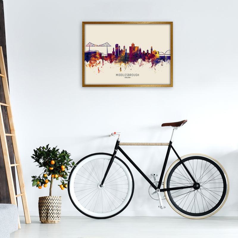 Middlesbrough England Skyline Autumn City Name Art Print by Michael Tompsett A1 Print Only