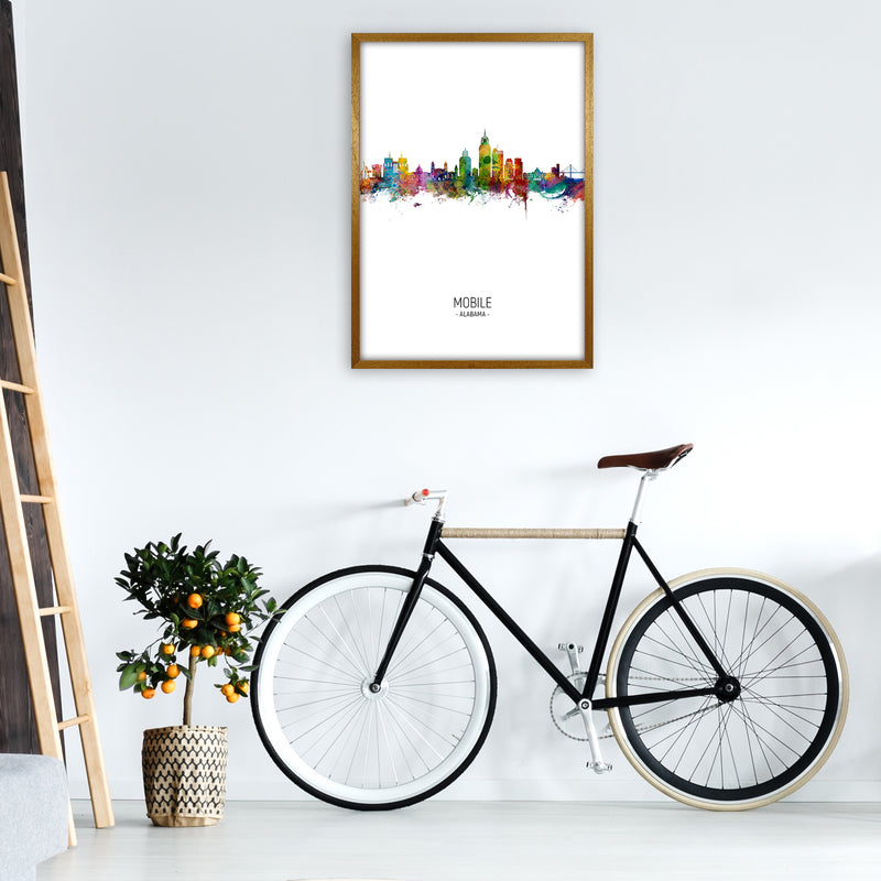 Mobile Alabama Skyline Portrait Art Print by Michael Tompsett A1 Print Only