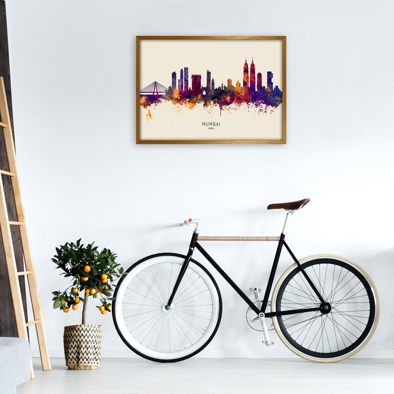 Mumbai India Skyline Autumn City Name Art Print by Michael Tompsett A1 Print Only