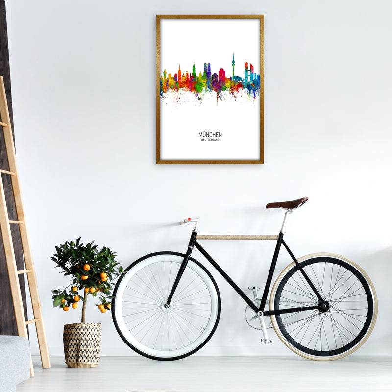 Munich Germany Skyline Portrait Art Print by Michael Tompsett A1 Print Only