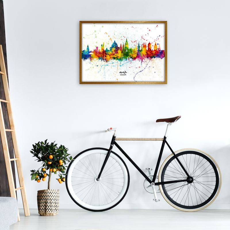 Oxford England Skyline Splash Art Print by Michael Tompsett A1 Print Only