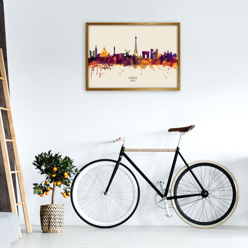 Paris France Skyline Autumn City Name Art Print by Michael Tompsett A1 Print Only