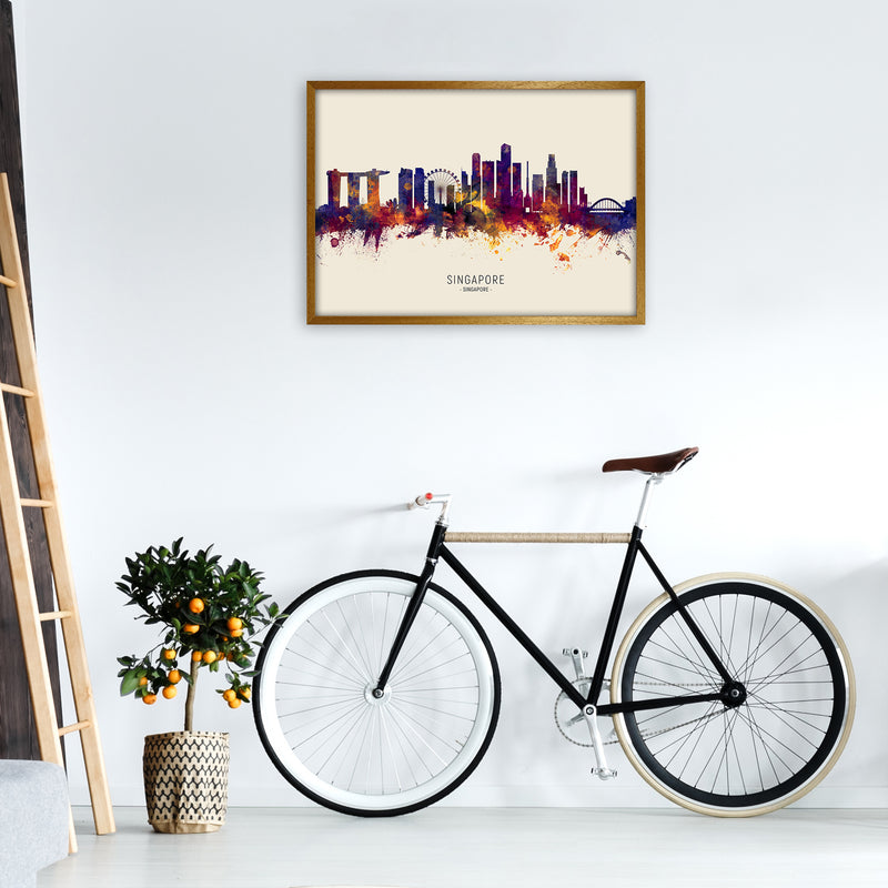 Singapore Singapore Skyline Autumn City Name Art Print by Michael Tompsett A1 Print Only