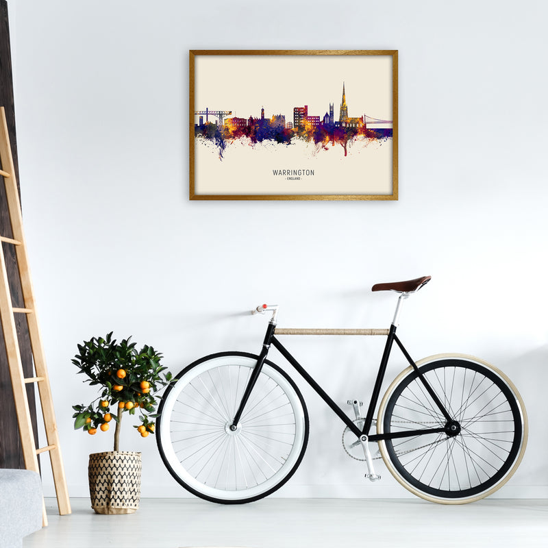 Warrington England Skyline Autumn City Name Art Print by Michael Tompsett A1 Print Only