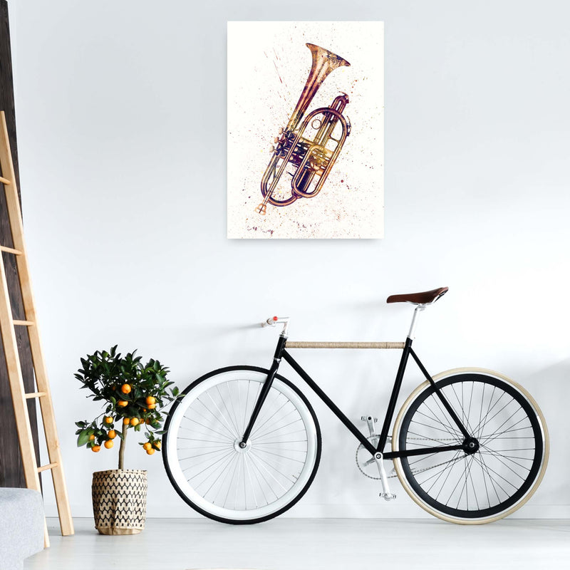 Cornet Watercolour Music Art Print by Michael Tompsett A1 Black Frame