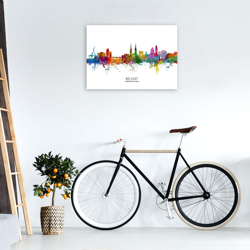 Belfast Northern Ireland Skyline Print by Michael Tompsett A1 Black Frame