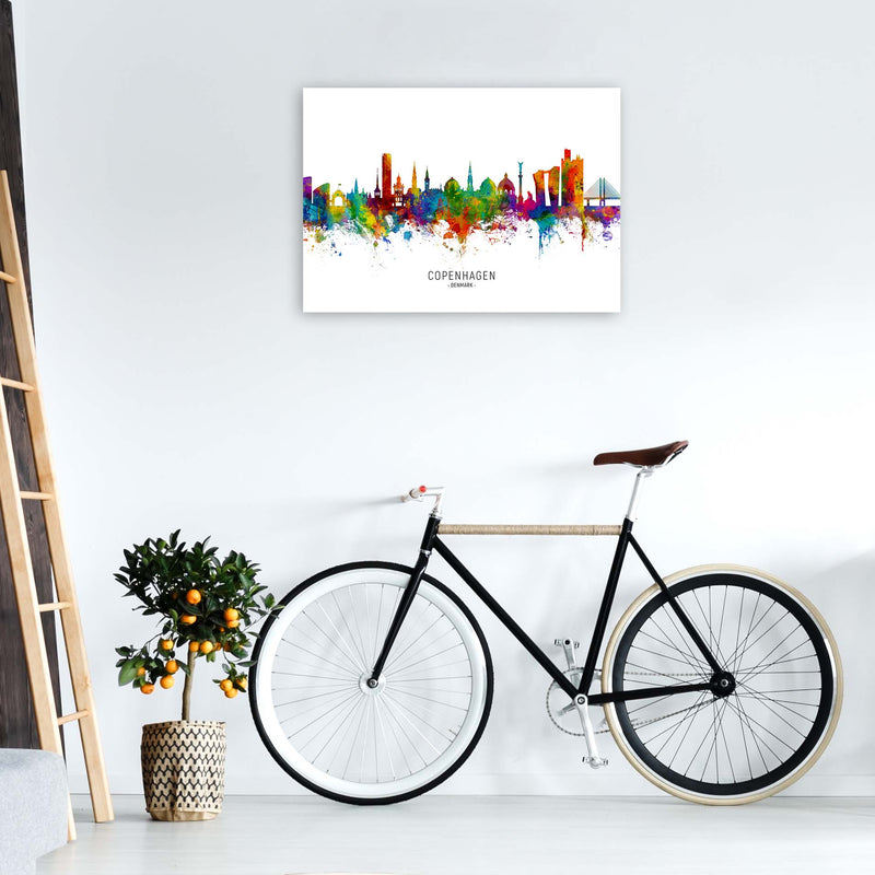 Copenhagen Denmark Skyline Art Print by Michael Tompsett A1 Black Frame