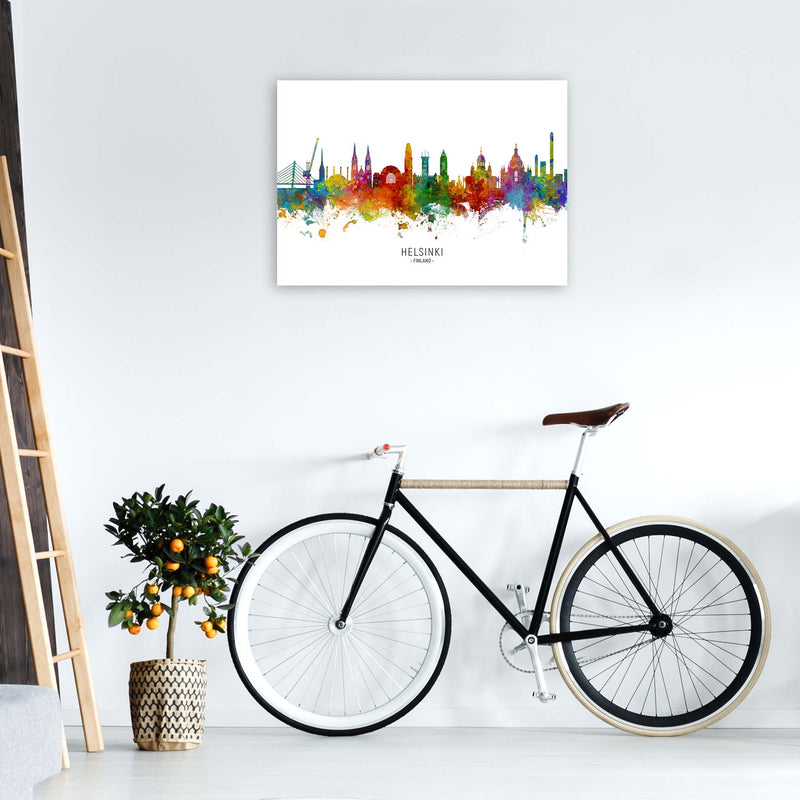 Helsinki Finland Skyline Art Print by Michael Tompsett A1 Black Frame