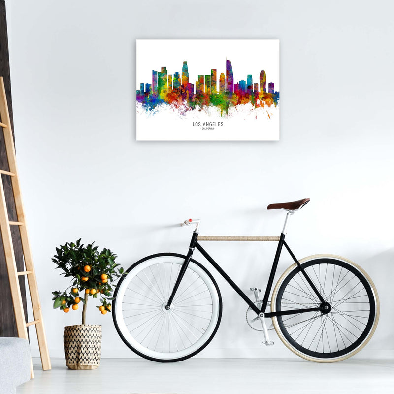 Los Angeles California Skyline Art Print by Michael Tompsett A1 Black Frame