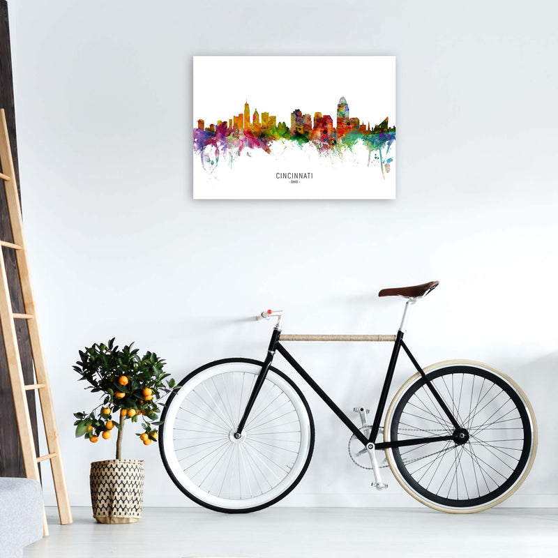 Cincinnati Ohio Skyline Art Print by Michael Tompsett A1 Black Frame