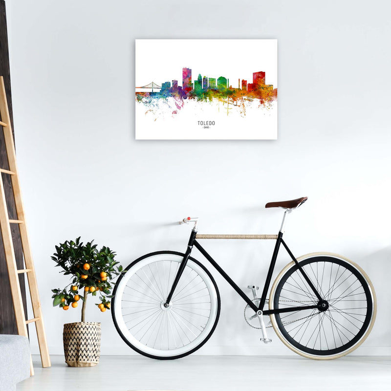 Toledo Ohio Skyline Art Print by Michael Tompsett A1 Black Frame