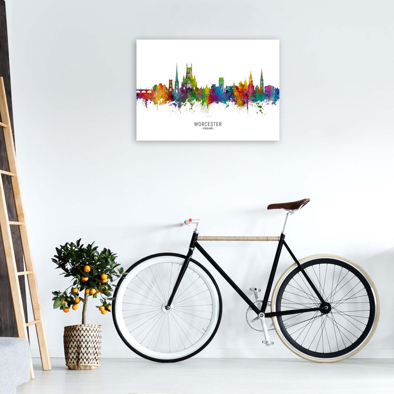 Worcester England Skyline Art Print by Michael Tompsett A1 Black Frame