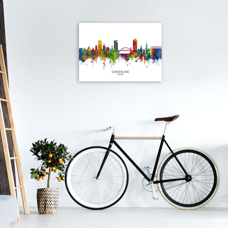 Sunderland England Skyline Art Print by Michael Tompsett A1 Black Frame