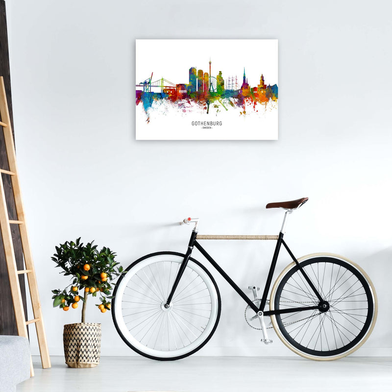 Gothenburg Sweden Skyline Art Print by Michael Tompsett A1 Black Frame