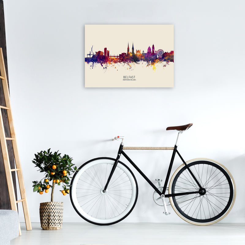 Belfast Northern Ireland Skyline Autumn City Name Art Print by Michael Tompsett A1 Black Frame