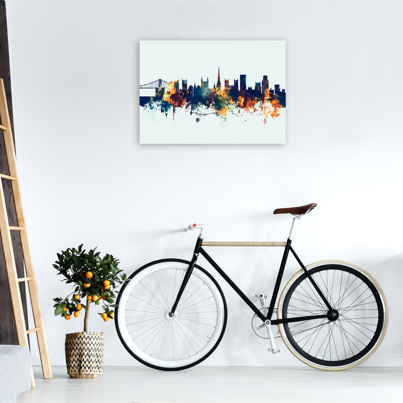 Bristol England Skyline Blue Orange Art Print by Michael Tompsett A1 Black Frame