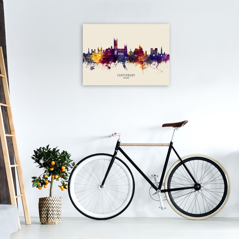 Canterbury England Skyline Autumn City Name Art Print by Michael Tompsett A1 Black Frame