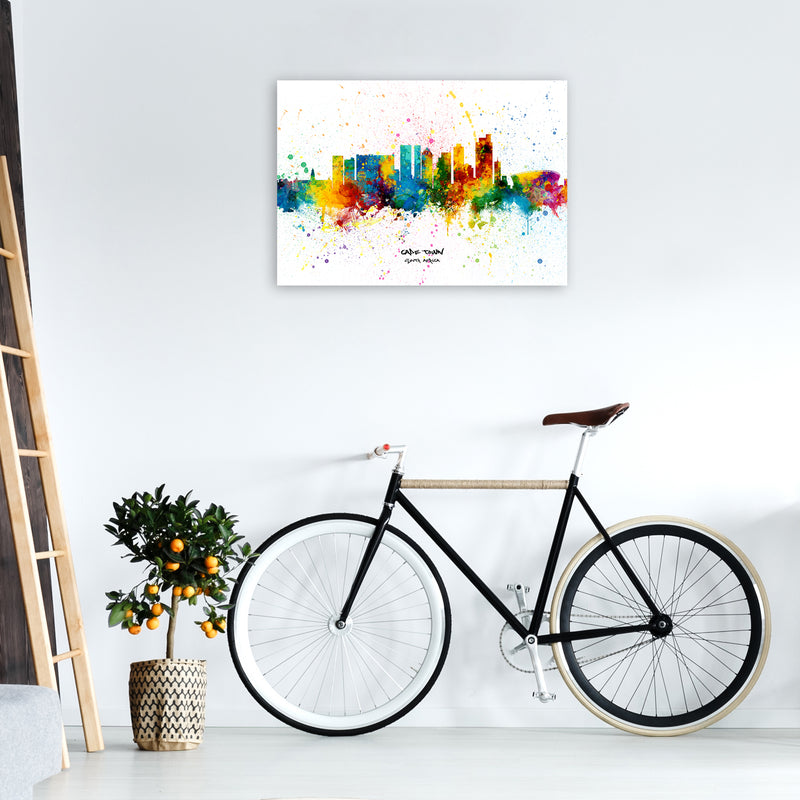 Cape Town South Africa Skyline Splash Art Print by Michael Tompsett A1 Black Frame