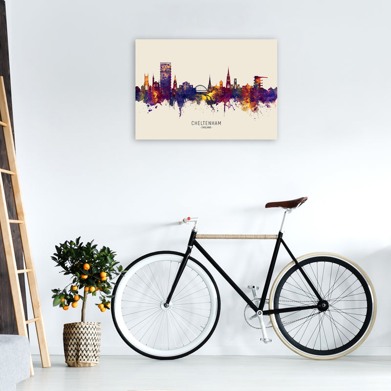 Cheltenham England Skyline Autumn City Name Art Print by Michael Tompsett A1 Black Frame