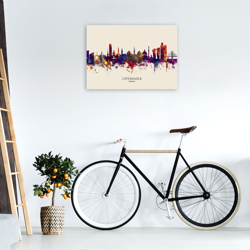 Copenhagen Denmark Skyline Autumn City Name Art Print by Michael Tompsett A1 Black Frame