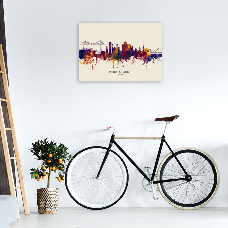 Middlesbrough England Skyline Autumn City Name Art Print by Michael Tompsett A1 Black Frame