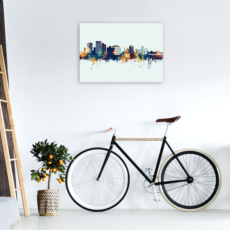 Southend-On-Sea England Skyline Blue Orange Art Print by Michael Tompsett A1 Black Frame