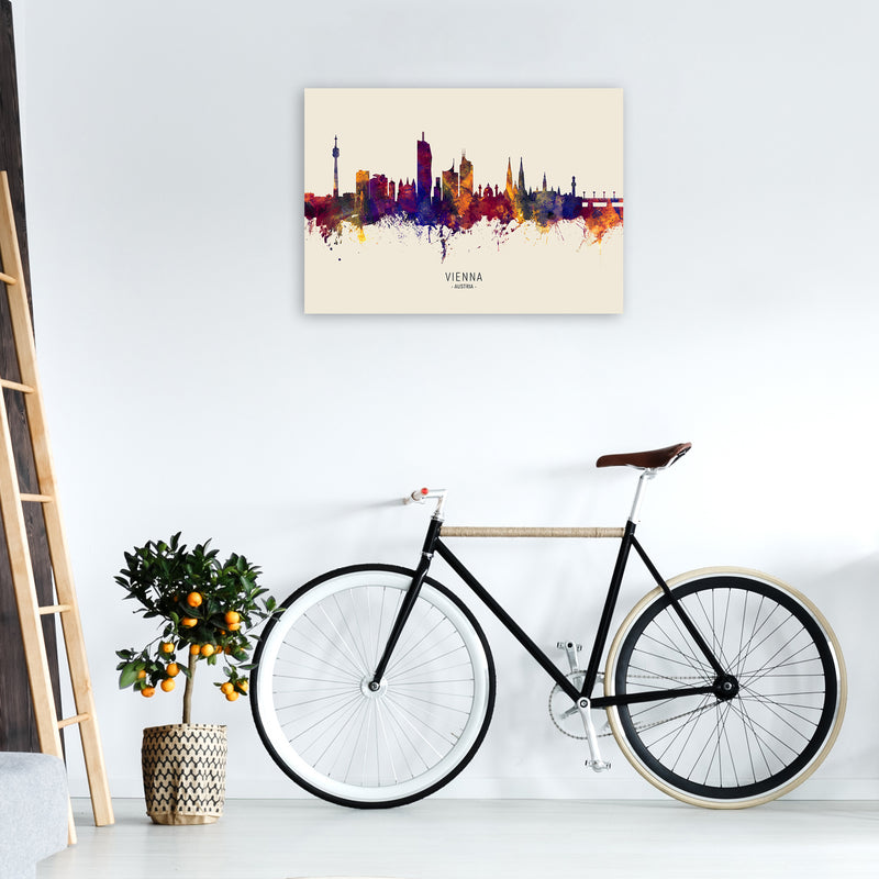 Vienna Austria Skyline Autumn City Name Art Print by Michael Tompsett A1 Black Frame