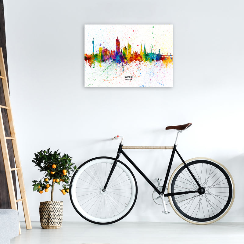 Vienna Austria Skyline Splash Art Print by Michael Tompsett A1 Black Frame