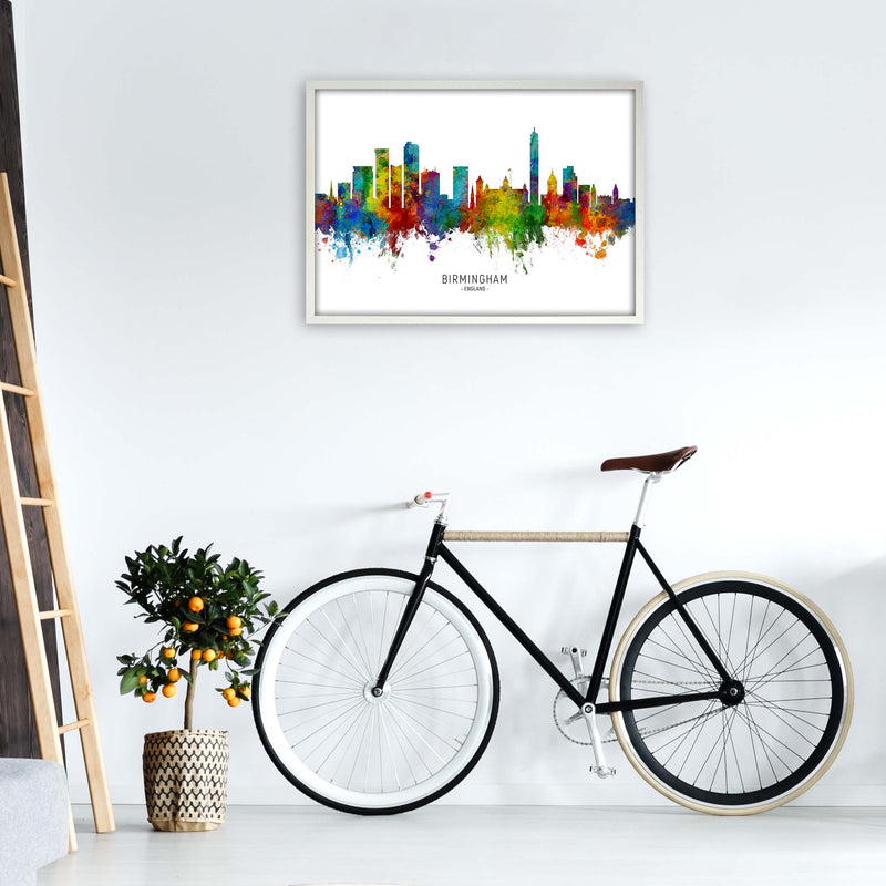 Birmingham England Skyline Art Print by Michael Tompsett A1 Oak Frame