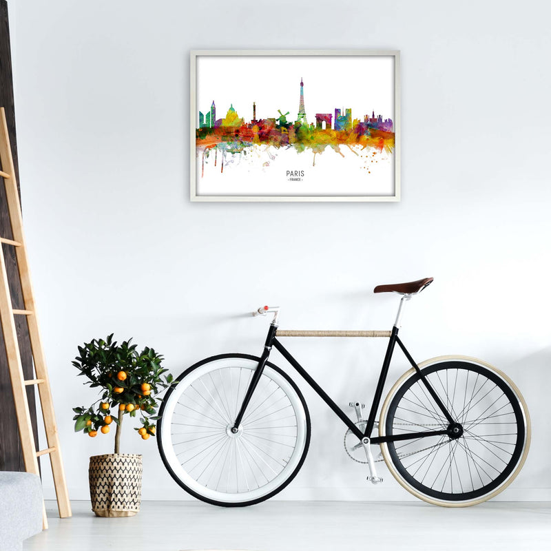 Paris France Skyline Art Print by Michael Tompsett A1 Oak Frame