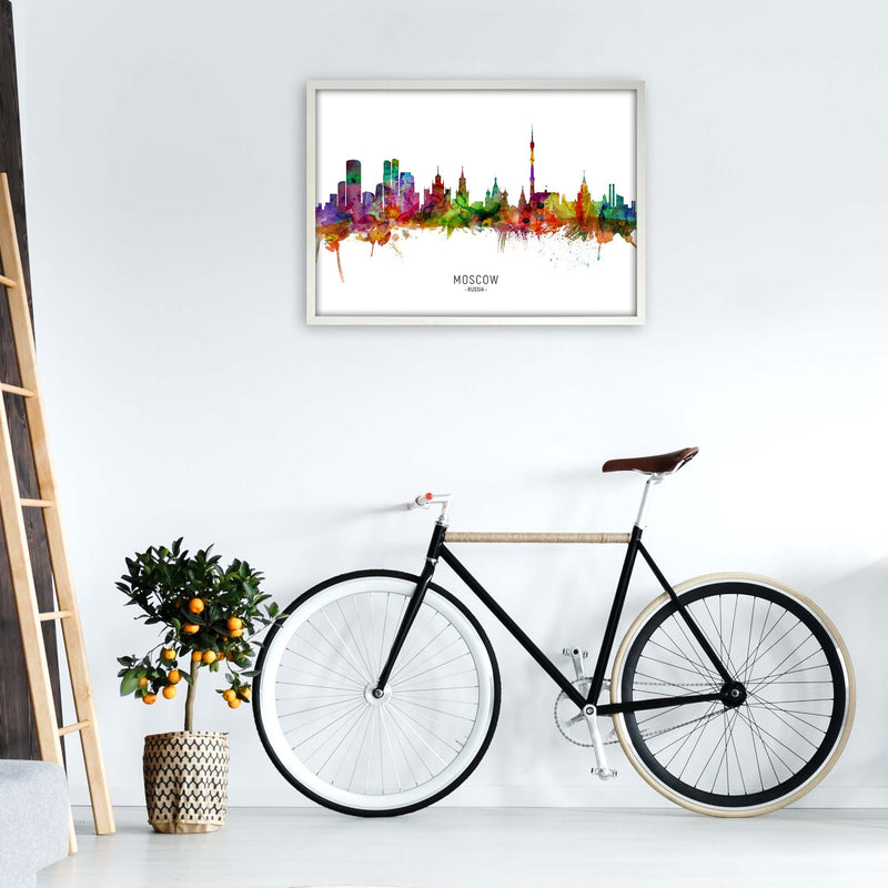 Moscow Russia Skyline Art Print by Michael Tompsett A1 Oak Frame