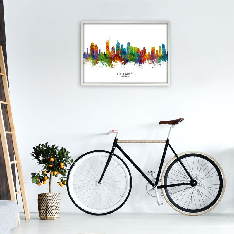 Gold Coast Australia Skyline Art Print by Michael Tompsett A1 Oak Frame