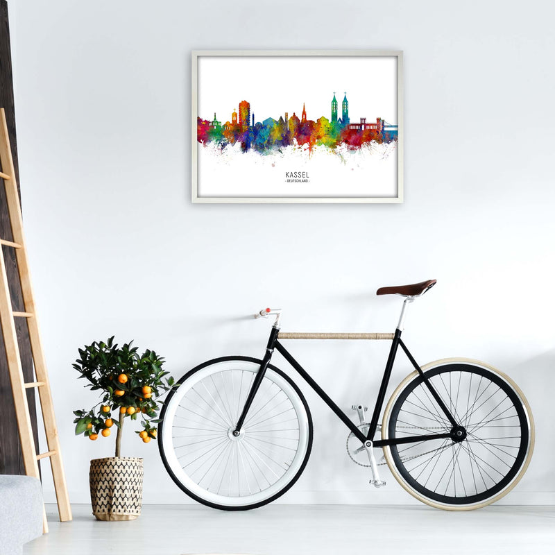 Kassel Deutschland Skyline Art Print by Michael Tompsett A1 Oak Frame