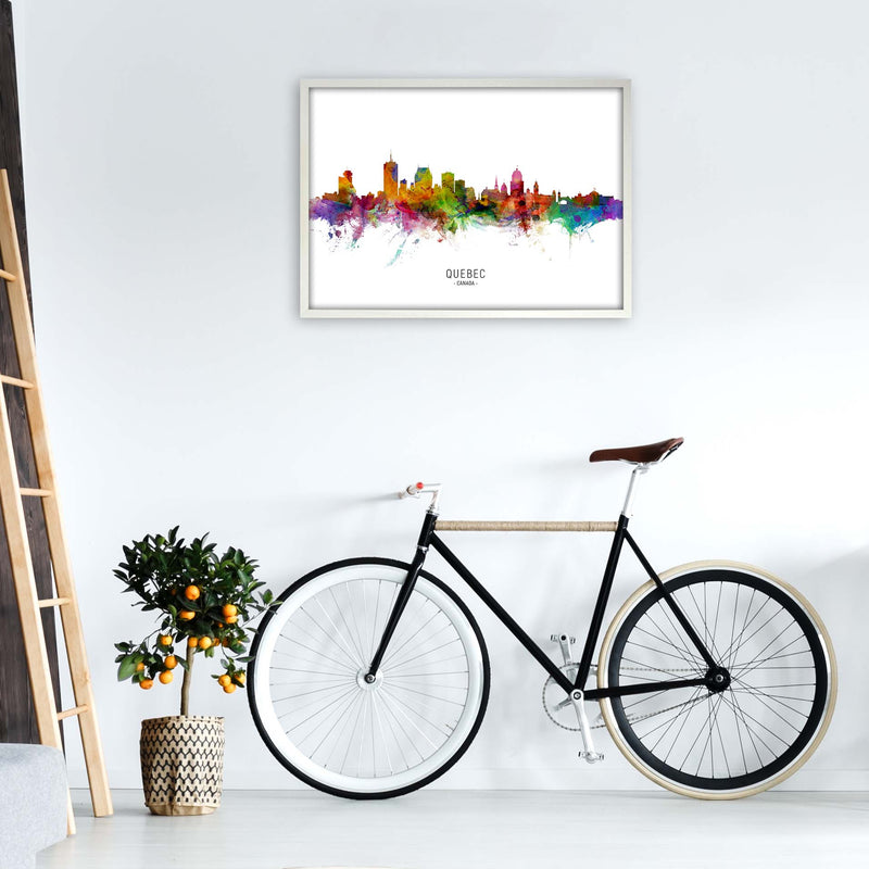 Quebec Canada Skyline Art Print by Michael Tompsett A1 Oak Frame