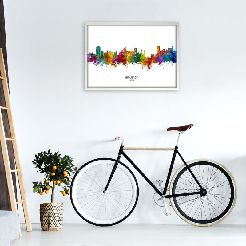 Granada Spain Skyline Art Print by Michael Tompsett A1 Oak Frame