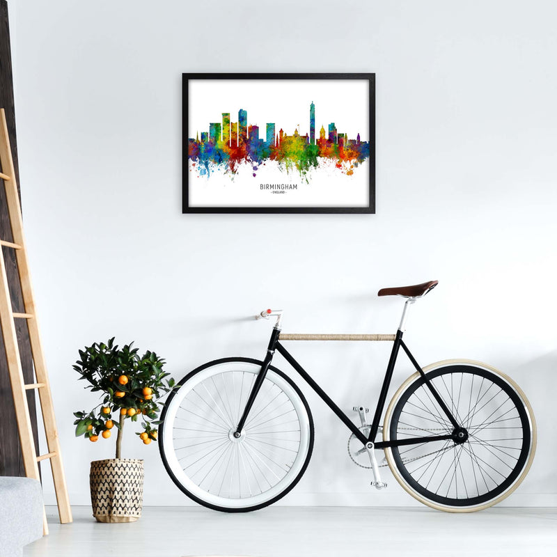 Birmingham England Skyline Art Print by Michael Tompsett A2 White Frame