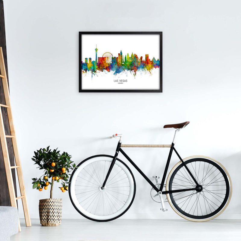 Las Vegas Nevada Skyline Art Print by Michael Tompsett A2 White Frame