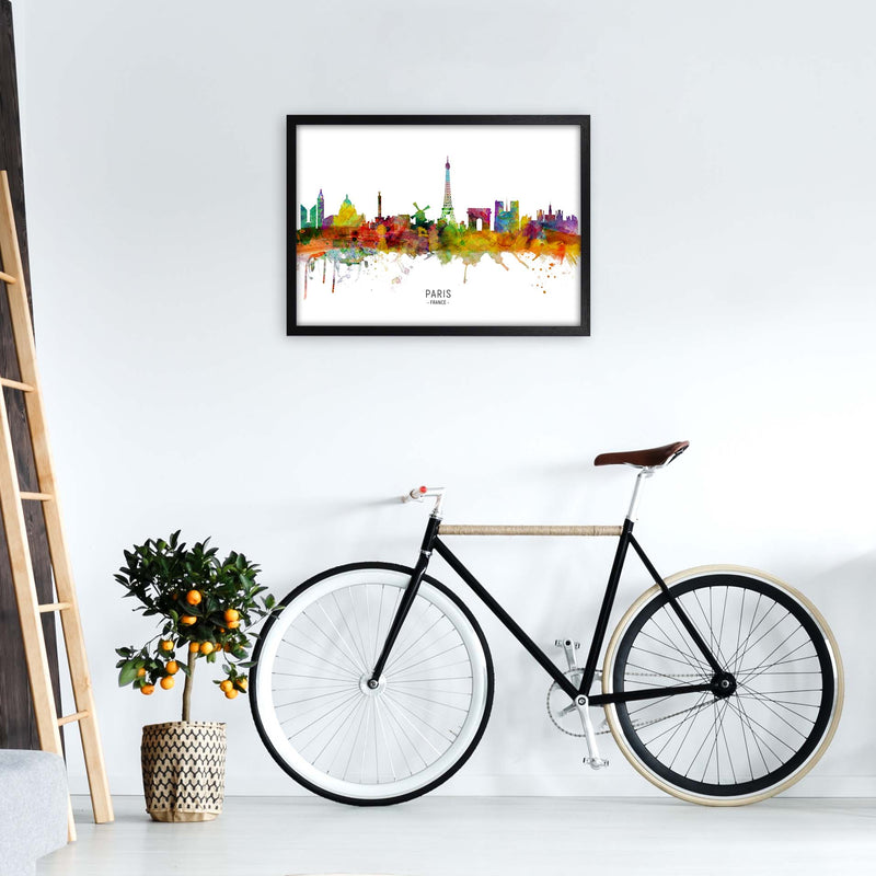 Paris France Skyline Art Print by Michael Tompsett A2 White Frame