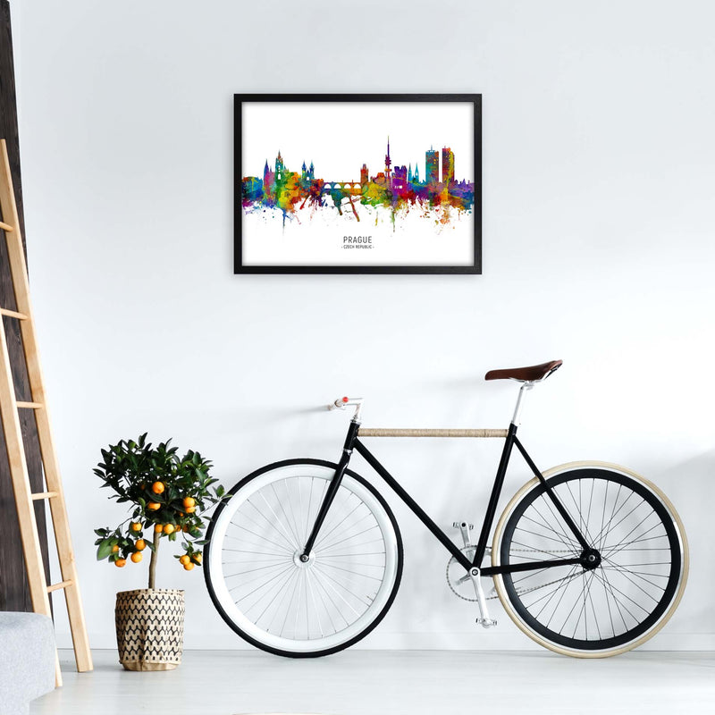 Prague Czech Republic Skyline Art Print by Michael Tompsett A2 White Frame