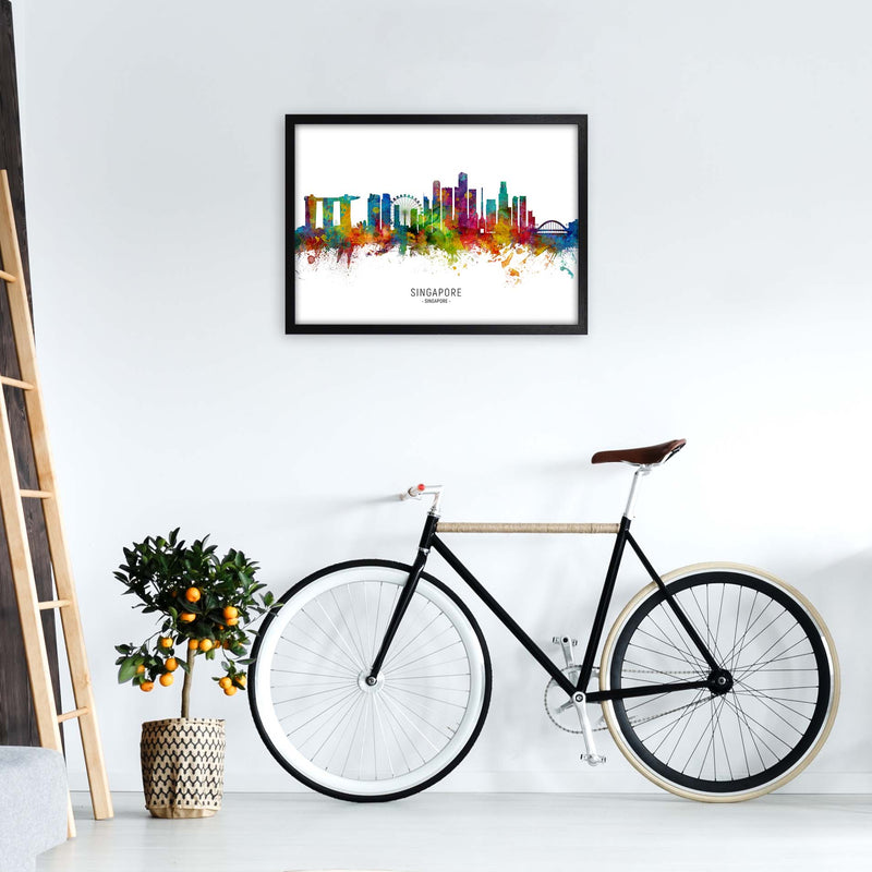 Singapore Singapore Skyline Art Print by Michael Tompsett A2 White Frame