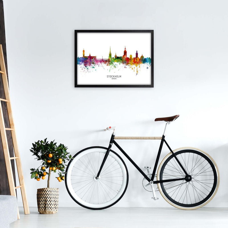 Stockholm Sweden Skyline Art Print by Michael Tompsett A2 White Frame