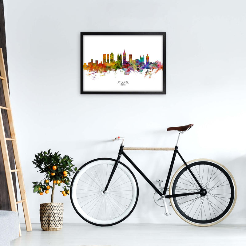 Atlanta Georgia Skyline Art Print by Michael Tompsett A2 White Frame