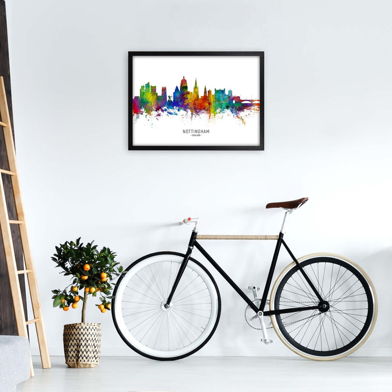 Nottingham England Skyline Art Print by Michael Tompsett A2 White Frame