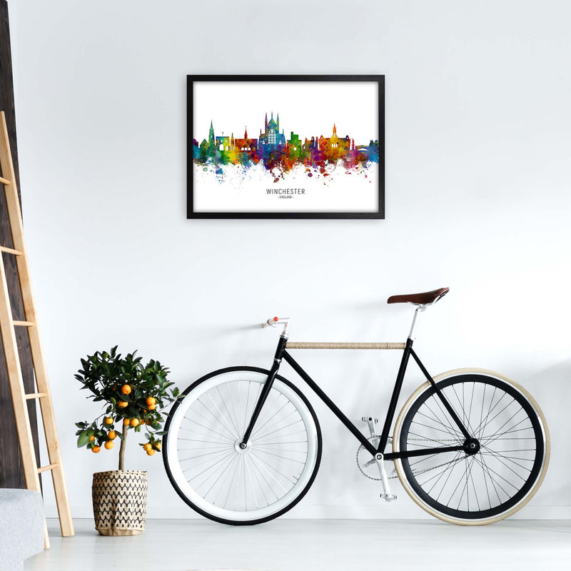 Winchester England Skyline Art Print by Michael Tompsett A2 White Frame