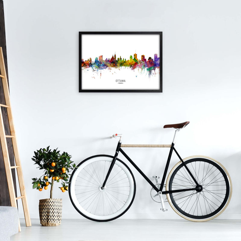 Ottawa Canada Skyline Art Print by Michael Tompsett A2 White Frame