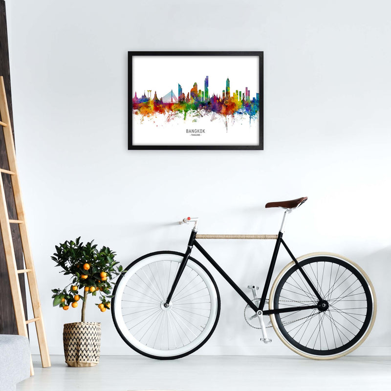 Bangkok Thailand Skyline Art Print by Michael Tompsett A2 White Frame