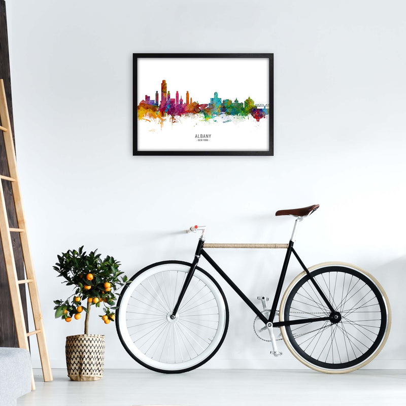 Albany New York Skyline Art Print by Michael Tompsett A2 White Frame