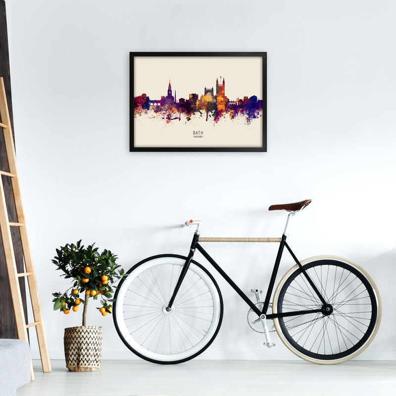 Bath England Skyline Autumn City Name Art Print by Michael Tompsett A2 White Frame