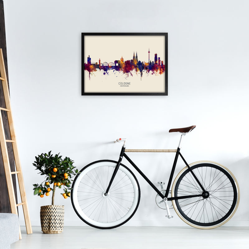 Cologne Deutschland Skyline Autumn City Name Art Print by Michael Tompsett A2 White Frame