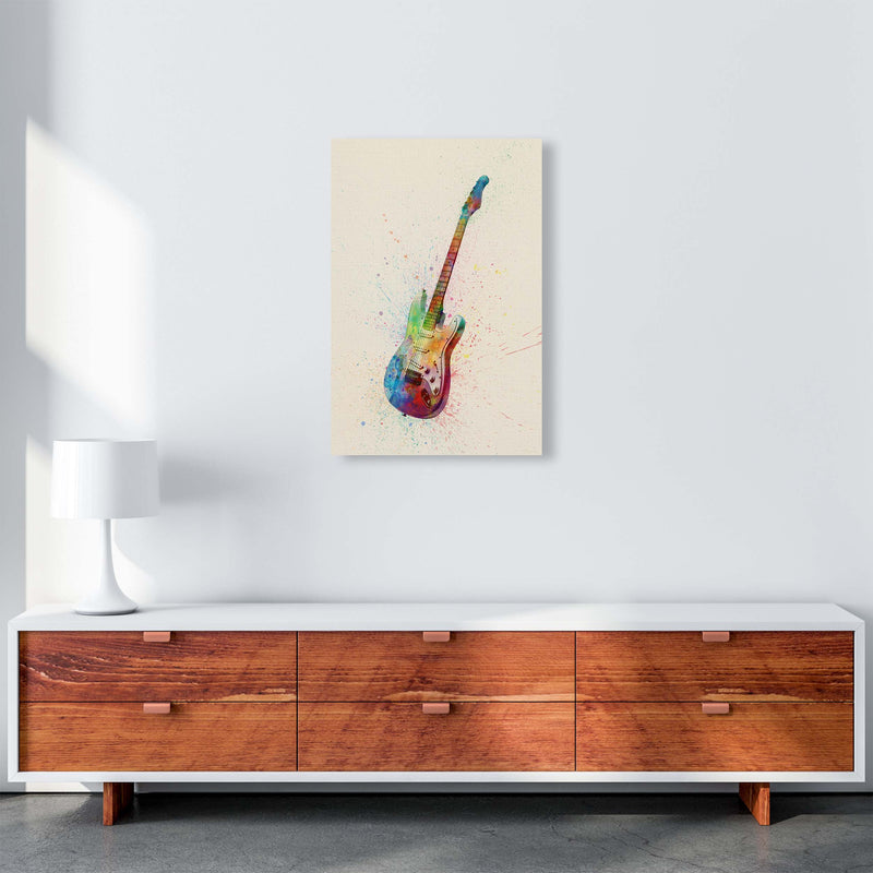 Electric Guitar Watercolour Multi-Colour  by Michael Tompsett A2 Canvas